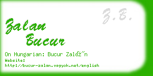 zalan bucur business card